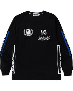 A Bathing Ape Motor Sport Long Sleeve T-Shirt X0Czh52M" - Black