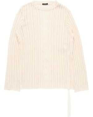 Ann Demeulemeester Halvar Crew Neck Irregular Rib Jumper "Natural" B0013185Kn068002" - Black