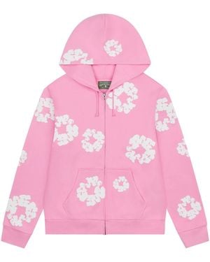 DENIM TEARS The Cotton Wreath Zip Hooded Sweatshirt Dt330" - Black