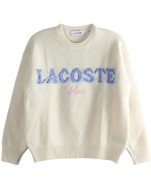 Lacoste Intarsia Branded Wool Jumper "Cream" Af6832 Xfj" - Black