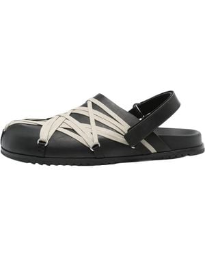 Rick Owens Hollywood Megalaced Mule Sandal "Granola" Ru01E5813 Loow1 09" - Black