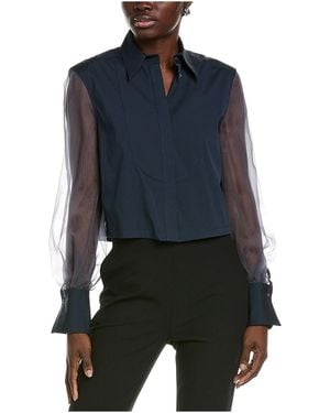 Brunello Cucinelli Shirt With Sheer Sleeves "Night Sky" Brun2176" - Black