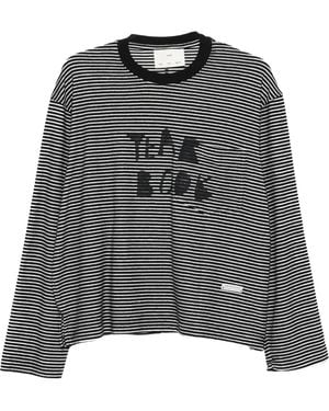 Song For The Mute Yearbook Crew Neck Pullover "Pj Stripe Jersey - Black