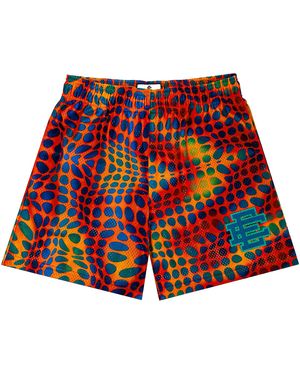 Eric Emanuel Ee Basic Tie Dye Shorts Aqua Ee1012" - Red