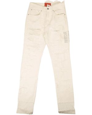 Who Decides War Ripped Lace Detail Five Pockets Zip Fly 100000203Alddj" - Black