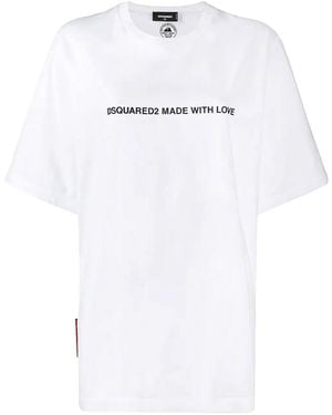 DSquared² Icon Made With Love Logo Cotton T-Shirt S75Gd0026-S20694-100" - Black