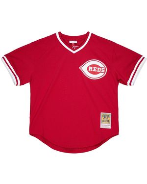Mitchell & Ness Authentic Bp Jersey Pullover "Mlb Reds 1990 Barry Larkin" Abpj3063 Cre90Blascar" - Black