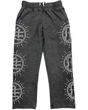 Mixed Emotions Eclipse Rhinestone Joggers Mixe037" - Black