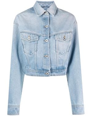 Off-White c/o Virgil Abloh Toy Box Bleach Crop Jacket Owye041S23Den0014000" - Blue