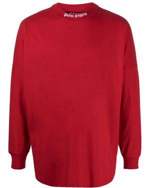 Palm Angels Classic Logo Over Long-Sleeve T-Shirt Pmab001C99Jer0042501" - Red