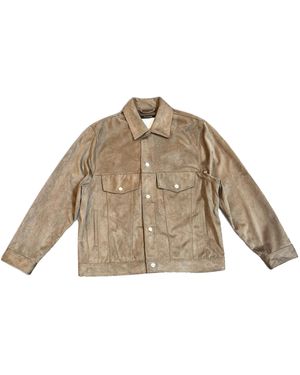 Song For The Mute Worker Jacket "Twill Suede Knit - Black