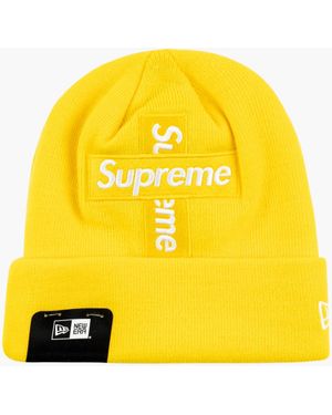 Supreme New Era Cross Box Logo Beanie "fw 20" - Yellow