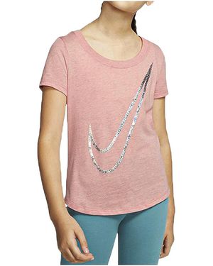Nike Sportswear Scoop Shine Swoosh T-Shirt Cn2326 668" - Black