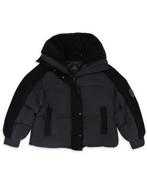 Moose Knuckles Corduroy Elmira Puffer Puffer Jacket M32Lj212" - Black