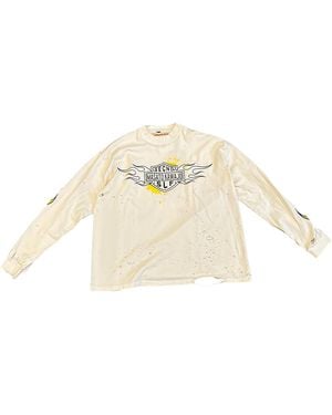 Secnd Slf Masato Kawajo Firestorm Vintage Long-Sleeve T-Shirt "Vintage Massls Why" - Black
