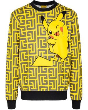 Balmain All Over Pokemon Sweatshirt X Pokemon" Yh3Jq040Gb41" - Black