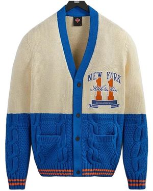 Kith New York Knicks Combo Stitch Cardigan "Sandrift" Khm030781 104" - Blue