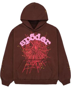 Sp5der Web Hoodie & Sweatshirt Sp5 8D Web Hbr" - Red