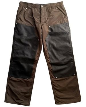 Chrome Hearts Leather Carpenter Nylon Trousers Chrm0425" - Black