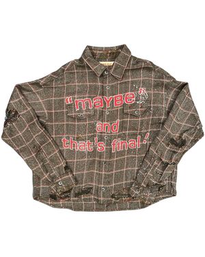 Secnd Slf Maybe Plaid Shirt Mybesi Brw" - Black