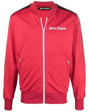 Palm Angels Striped Bomber Track Jacket Pmbd035T22Fab0012510" - Red