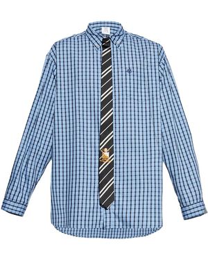 Vetements Tie Shirt Check" Uh76Sh280Cn" - Blue