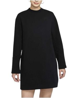 Nike Sportswear Tech Fleece Long-Sleeve Dress Dd5626 010" - Black