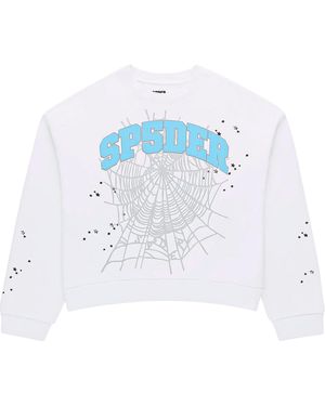 Sp5der Varsity Web Crewneck 584" - Black