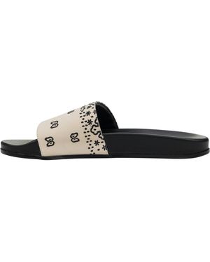 Rhude Pool Slides "Cream Paisley" Rhss22Fo18239128" - Black