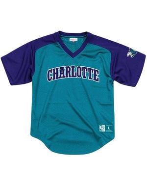 Mitchell & Ness Nba Final Seconds Mesh V-Neck Shirt "Charlotte Hornets - Black