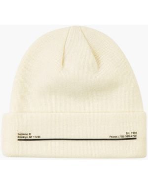Supreme New Era Shop Beanie-brooklyn "fw 20" - White