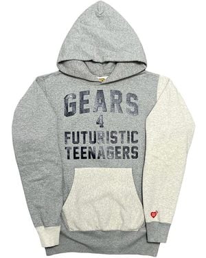 Human Made Gears 4 Futuristic Teenagers Hooded Sweatshirt Hm24Cs025 Gry" - Black