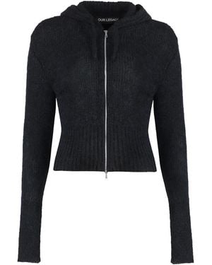 Our Legacy Compact Hoodie Fuzzy Alpaca" W4243Cb" - Black