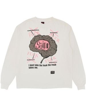 SAINT Mxxxxxx Brain Logo Long Sleeve T-Shirt Multi" Sm Hr3 0000 036" - Black