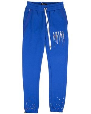 Amiri Logo Sweatpant "Paint Drip" - Blue