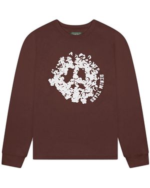 DENIM TEARS Peace Wreath Long Sleeve T-Shirt Dt215" - Brown