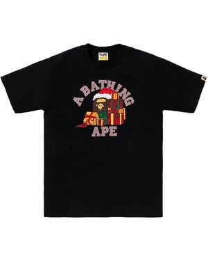 A Bathing Ape Present Box University T-Shirt 001Tel701008Fblk" - Black