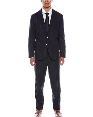 Brunello Cucinelli Chalk Stripe Regular Fit Suit Separate Jacket Brun1051" - Black