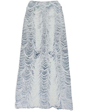 DIESEL Denim Shredded Long Skirt A139350Bncg8Ny" - Black