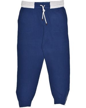 Brunello Cucinelli Knit Trousers With Drawstring Brun324" - Blue