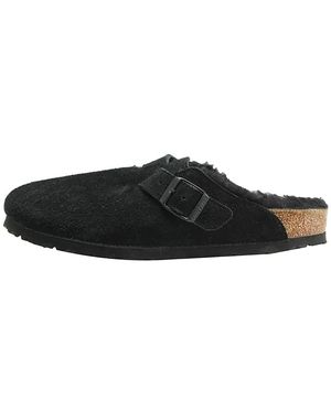 Birkenstock Boston Shearling Suede Leather 259881" - Black