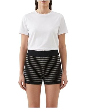 Brunello Cucinelli Striped Knit Shorts Brun1642" - Black
