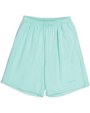 Balenciaga Bb Embroidered Logo Shorts "Mint" 674591 Tlvb8 0306" - Blue