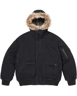 Supreme Reversible Faux Fur Hooded Work Jacket "Ss26 - Black