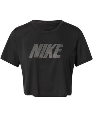 Nike Dri-Fit One Standard Fit Short-Sleeve Graphic Crop Dd5019 010" - Black