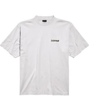 Balenciaga Medium Fit Crew Neck T-Shirt "Dirty" 764235 Ttvl6 9012" - Black