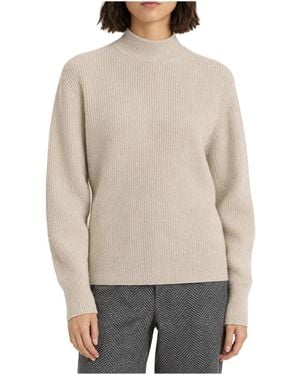 Brunello Cucinelli Wool Ribbed Mock Neck Jumper "Light" Brun2508" - Black