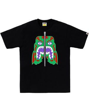 A Bathing Ape Colour Camo Tiger T-Shirt 1J30 110 057 Blk" - Black