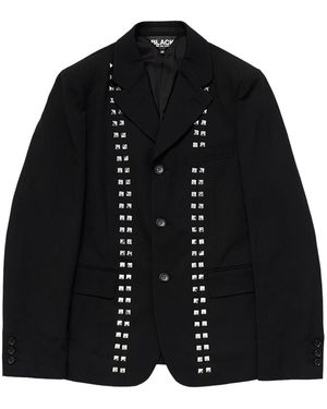 COMME DES GARÇON BLACK Single Breasted Blazer With Studs 1Pj001052 Blk" - Black