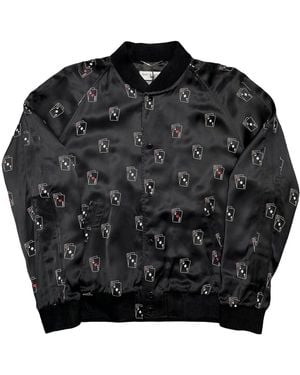 Saint Laurent Satin Cards Teddy Jacket 535588 Y318T 1580" - Black